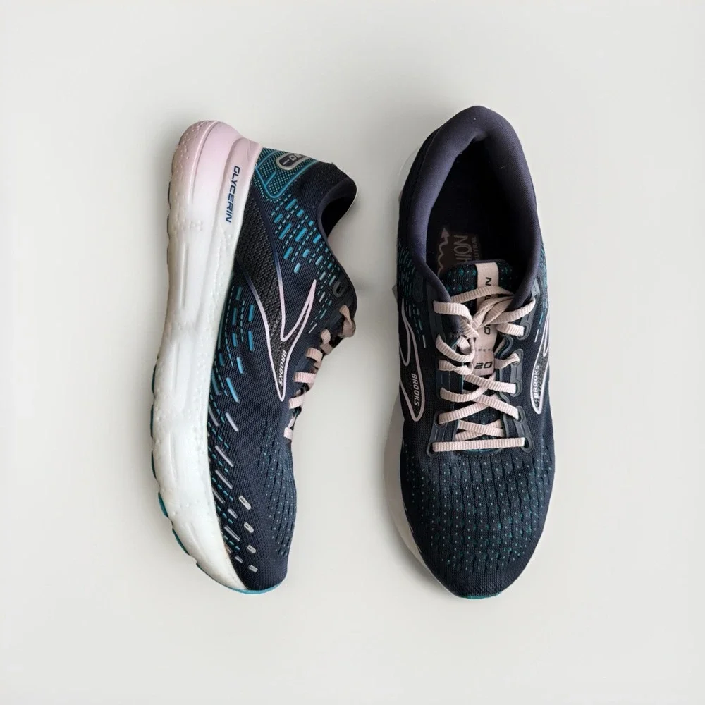 Brooks Glycerin 20 Women's Size 10 B Navy Teal Running Shoes Sneakers - Picture 5 of 7